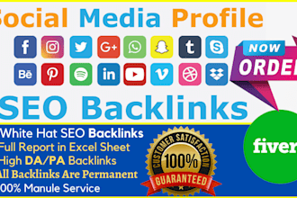 create manually 250 social media profiles backlinks
