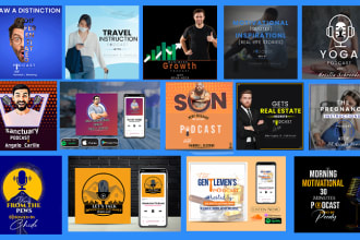 design podcast cover art or podcast logo