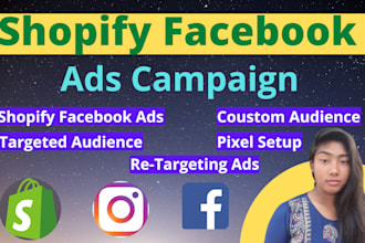 create shopify facebook ads campaign and instagram ads campaign