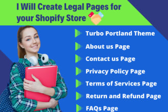 create legal pages for your shopify dropshipping, one product shopify store