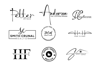 design cursive handwritten signature logo