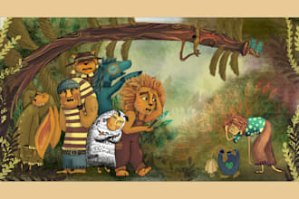 make professional eyecatching childrensbook illustrations
