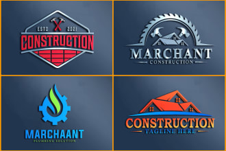 design construction, real estate, transport,  property, roofing, plumbing logo