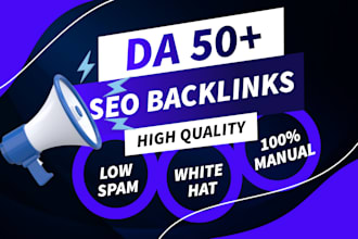 provid high domain authority da 50 plus dofollow SEO backlinks
