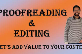 add value to your content by proofreading and editing