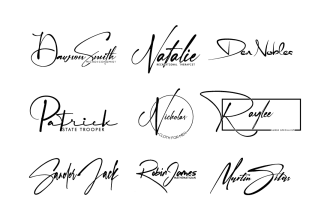design signature type cursive script logo