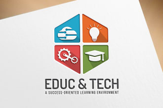 do education logo for library, academy, school, college, institute, university