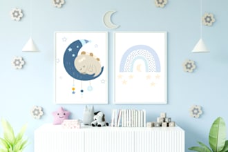 design cute wall art for children room and for etsy shop