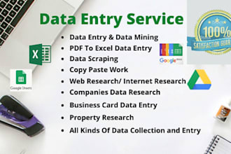 do data entry, copy paste and excel data entry data scraping