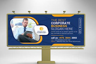 create a minimalist business billboard, design, canva