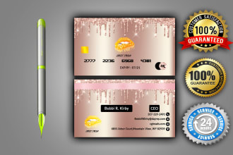do modern fashion beauty style glitter business card design
