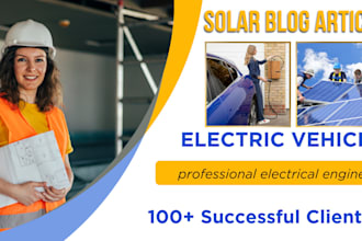 do solar blog article writing, ev website content writing copywriting