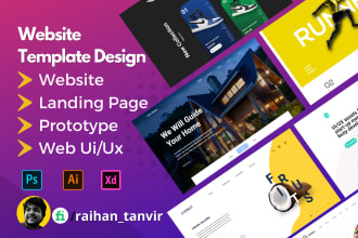 design responsive website UI design, landing page