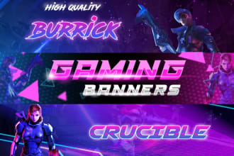 design unique twitch banner and avatar mascot logo