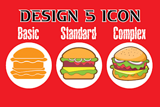 create 5 design icon