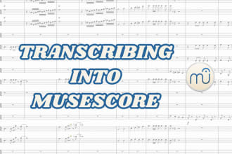 transcribe your score into a clean musescore, PDF or midi