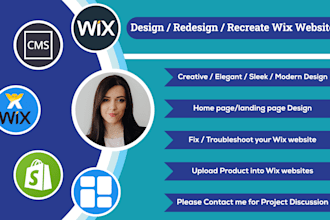 develop a high quality, good looking modern wix website