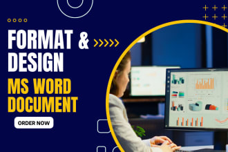 type and format microsoft word document and convert pdfs to word for you
