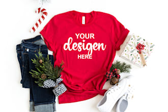 create realistic HD flat lays tshirt mockup for any web shop