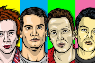 draw rad cartoon portrait by your request