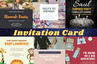 design or custom any invitation card or any event you need