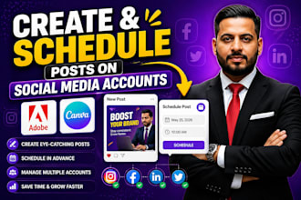 create and schedule posts on social media accounts