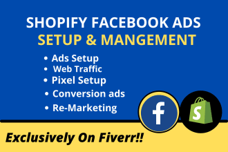 do shopify fb marketing campaign, fb ads setup manager
