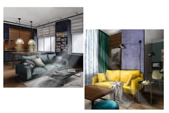 draw interior design sketch, architectural rendering, design concept