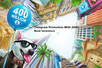 promote defi project on telegram with 200k real investors