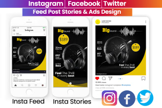 do social media instagram facebook posts, infographics, banner ads designs