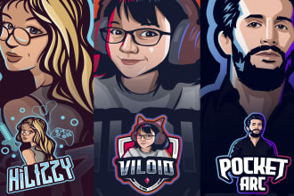 make gaming and mascot logo from your photos