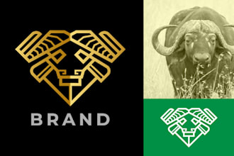 make a modern monoline animal logo