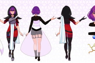 draw a character reference sheet for you