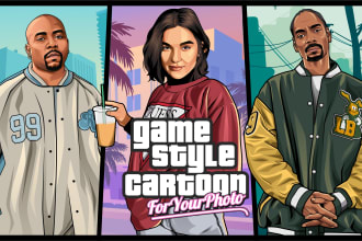 make amazing gta style cartoon for your photo