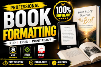 do professional and premium book formatting for  paperback and epub