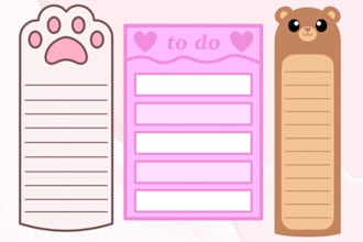 create cute custom notepad, memo, to do list