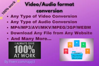 convert your video to different formats, such as mp3, mp4, avi, mpeg, mkv, webm