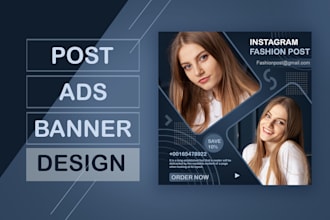 design social media posts, ads, banners, posters