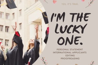 write, proofread and edit professional personal statement