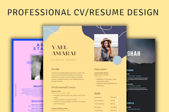 design professional CV and resume in 3hrs