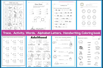 design full kids activity book and book cover for your KDP