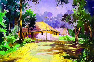 make watercolor painting, I am good at landscape or portrait