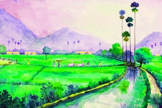 draw  a watercolor effect to your landscape or portrait photo
