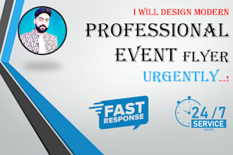 design modern professional event flyer urgently same day