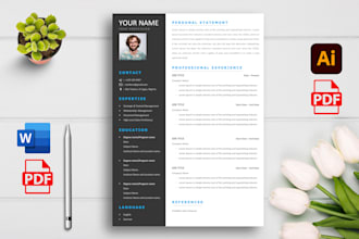 make, custom, modern, unique resume format, cv, ms word template design, edit