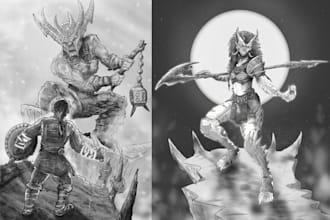 ilustrations monsters, dragons and fantasy characters