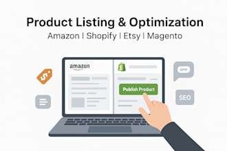 list and optimize products on amazon shopify etsy magento seo and aeo based