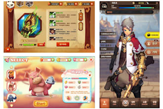 design stylized anime game UI for your mobile and pc