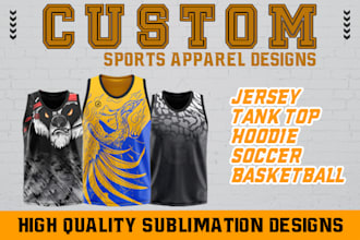 do custom jersey design or sublimation all over print design