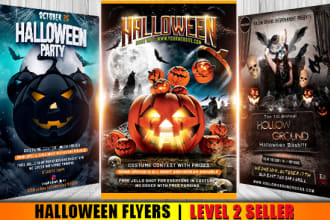 design modern spookly halloween party event flyer poster